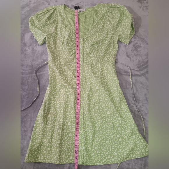 Madewell v neck button front mini dress - Picture 4 of 12